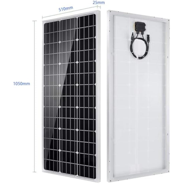 100W Solar Panel 12V Battery Chager + 20A PWM Charge Controller + Extension Cables+ Z Mounting Brackets…