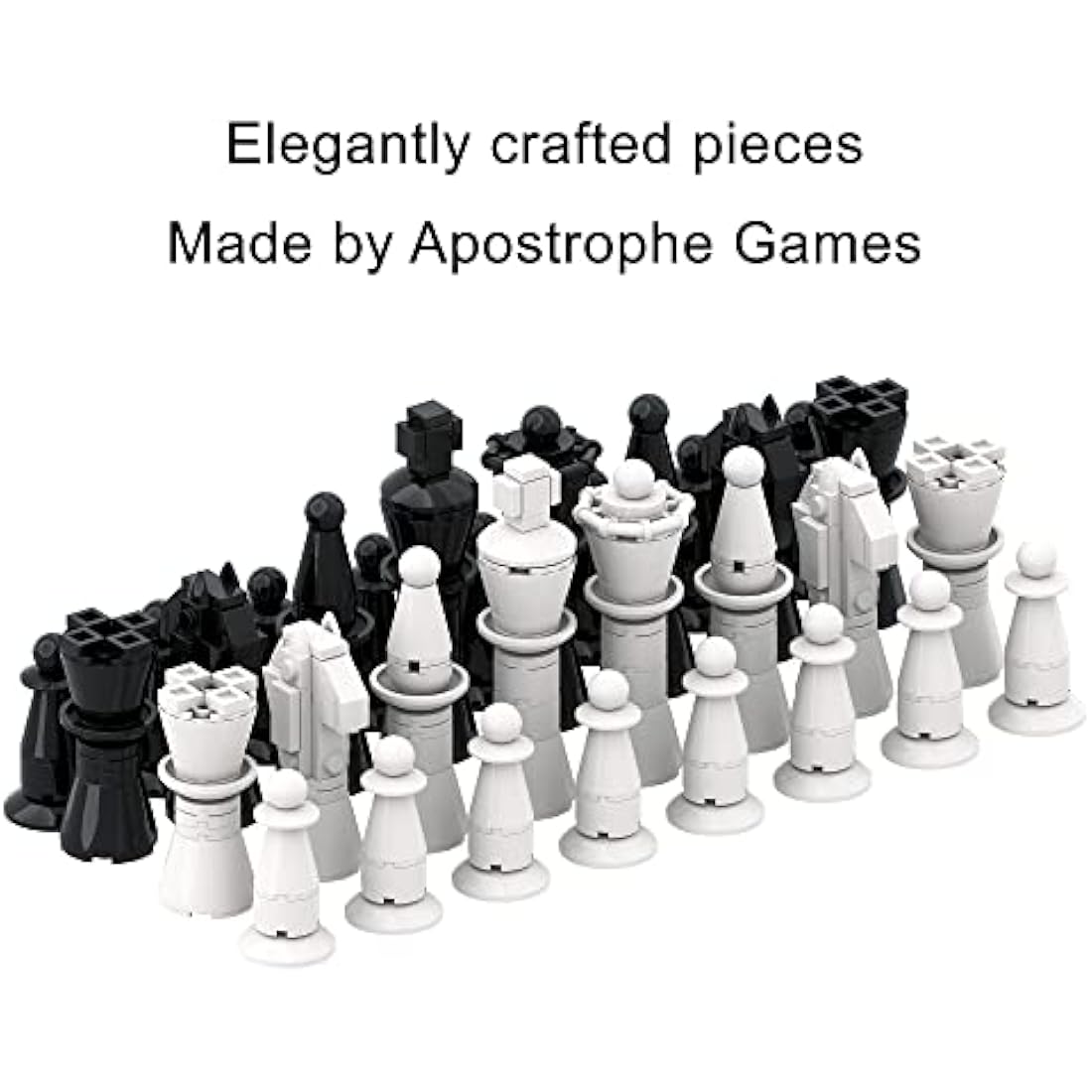 APOSTROPHE Games Building Block Deluxe Chess Set - 1,024 Pcs - Build Your own Chess Pieces & Board, Compatible with All Major Building Blocks