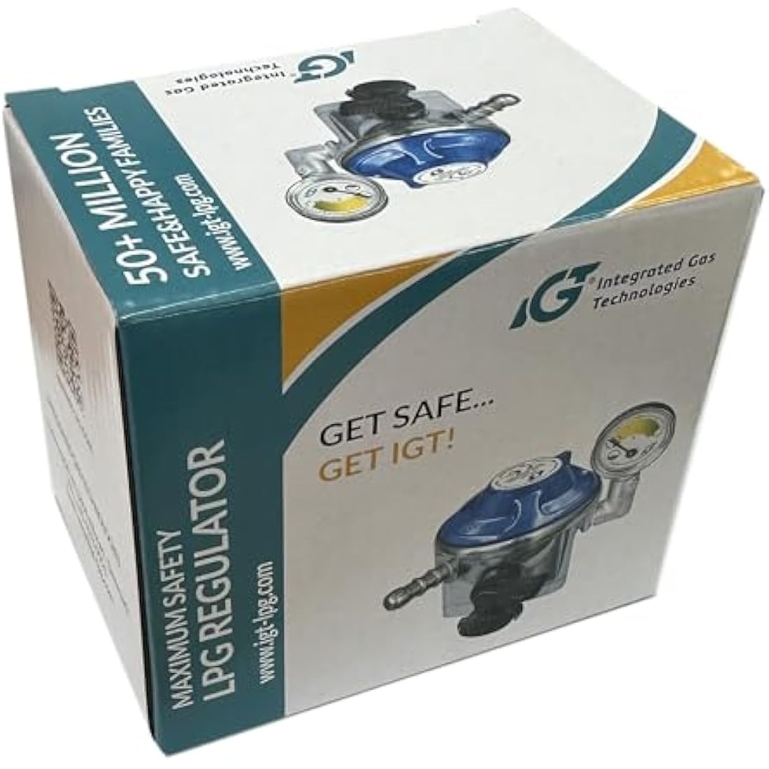 IGT 28Mbar Butane Gas Regulator With Pressure Gauge Fits 21Mm Gas Cylinders