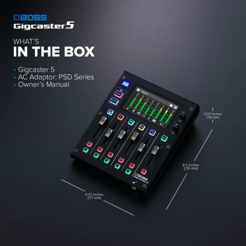 BOSS Gigcaster 8 | 8-Channel Audio Streaming Mixer with Direct Guitar/Bass Input | 4 XLR/TRS Combo Inputs | Built-In Stereo Mic | 8 SFX Pads | 20x14 USB Audio Interface | Onboard Recording | Bluetooth