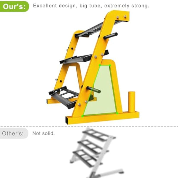 Kipika Heavy Duty Dumbbell Rack Multifunctional, Weight Rack for Dumbbells, Home Gym Equipment, Suitable for Storage of Dumbbell, Barbell Plate, Barbell Bar, Yellow/Black