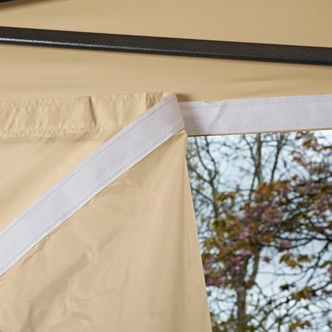 All Seasons Gazebos 3x3m Heavy Duty Fully Waterproof Pop up Gazebo With 4 Side Walls and Accessory Pack - Beige