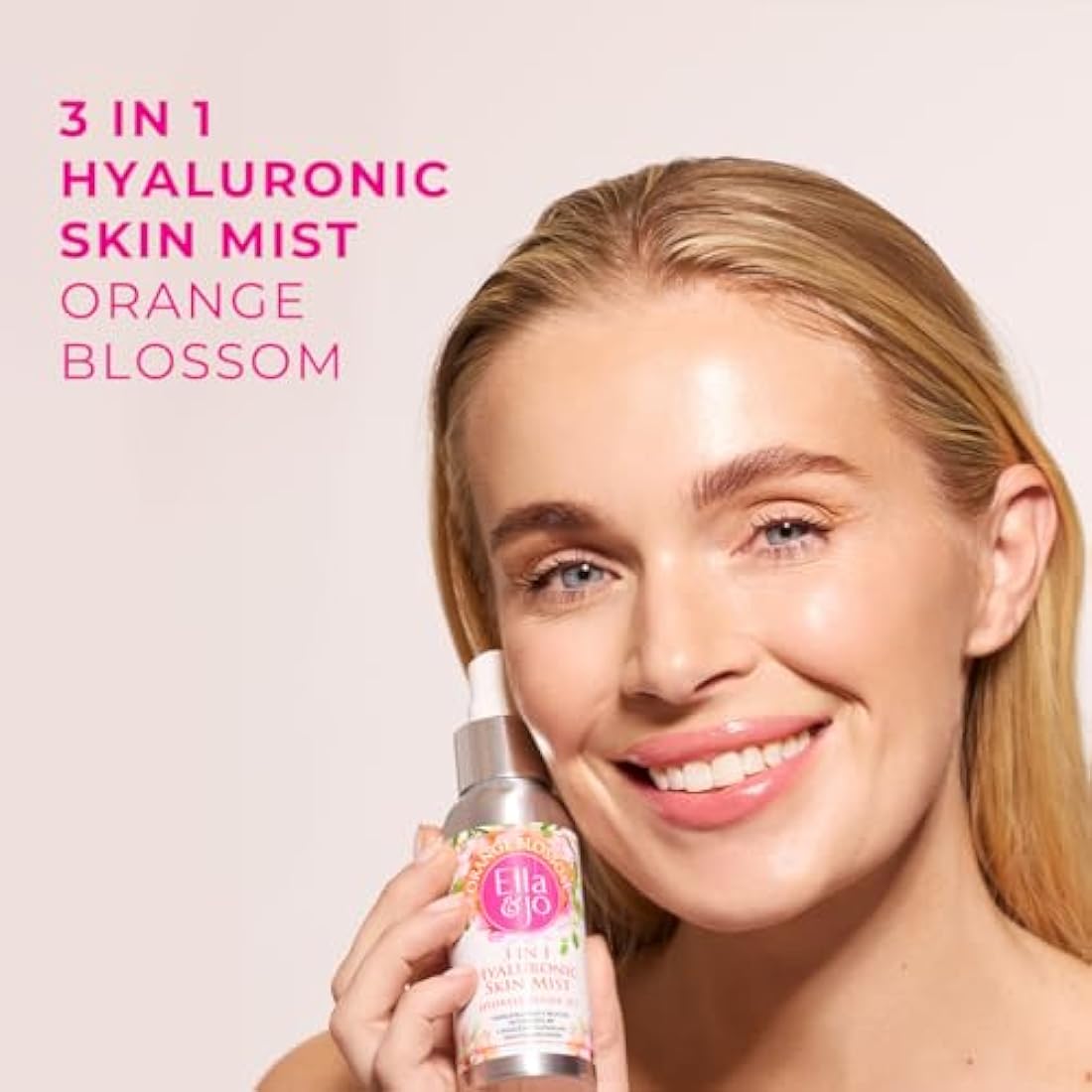 Ella & Jo 'Orange Blossom' 3 in1 Hyaluronic Skin Mist - Instant Hydration & Dewy Glow with Chamomile, Cucumber, Witchhazel, Aloe Vera & Green Tea Extract - Vegan, Cruelty-Free, Travel-Friendly 100ml