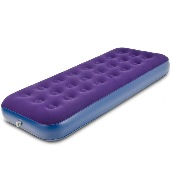 Victoper Inflatable Mattress, Quick Air Bed Blow Up Bed Single Camping Flocked Surface Coil Beam Construction Quick Inflation Air Mattress L188cm x W73cm x D22cm Max Weight 227kg