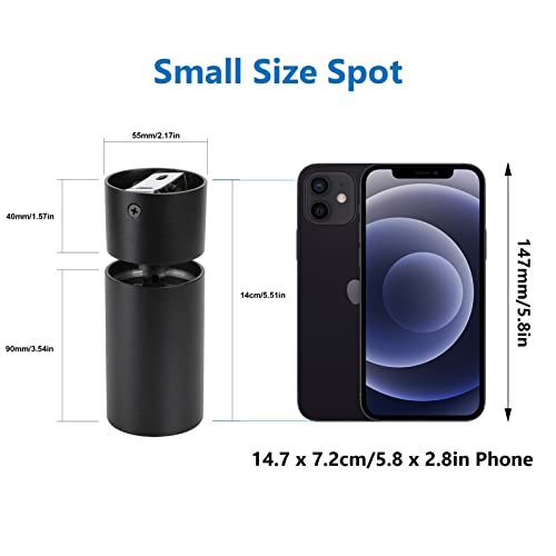 Klighten 2pcs Rotatable Matt Black Round Ceiling Spotlight, GU10 Socket, Aluminum Surface Mounted, 55x140mm