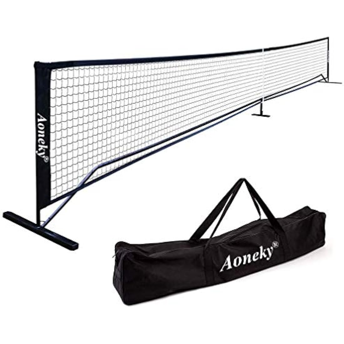 Aoneky 22x3ft Pickleball Paddle Tennis Net Set, Metal Stand and PE Net - Portable PickleBall Net for Volleyball Tennis Driveway Outdoor Garden Beach (22 x 3 ft)