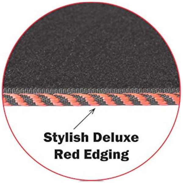 Lusso Car Mats Tailored/Compatible To Fit Mini Cooper F55 5 Door 2014 onwards with Unique Logos (Red Edging)