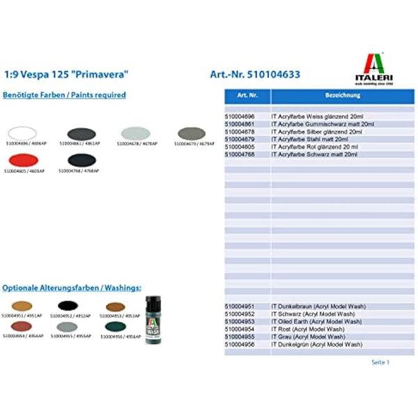 Italeri Bikes - VESPA 125 PRIMAVERA