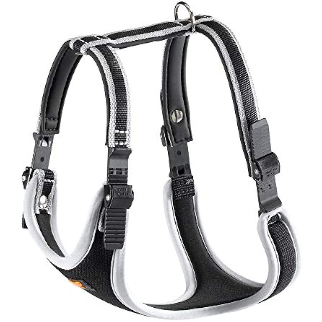 Ferplast Medium Size Dog Harness ERGOCOMFORT MEDIUM, Adjustable Dog Harness, Comfortable, Padded, Double Micro-adjustment Closure, Quick Release, Silver