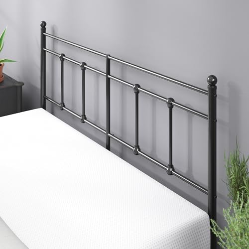 Zinus Nicholas Super King Bed Frame - Bed 180x200 cm - 30 cm Height - Metal Platform Bed Frame with Headboard and Footboard - Black
