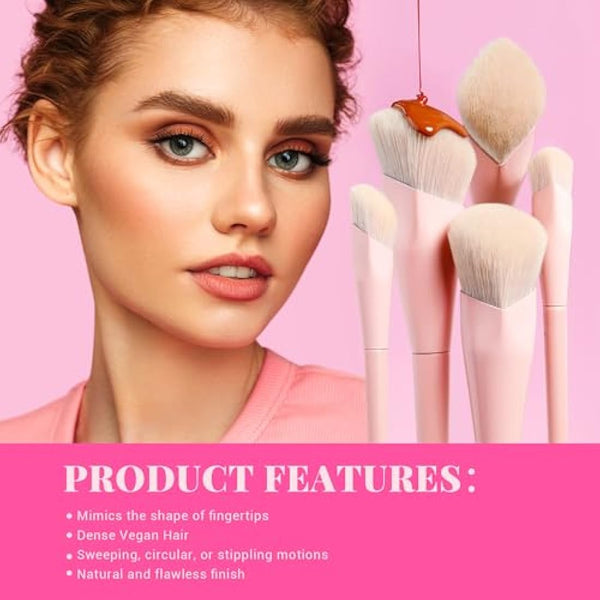 Jessup Pink Makeup Brush Gift Set Soft Vegan Hair Ideal Women's Brushes Gifts for Birthday Professional Make up Brush for Foundation Concealer Eyeshadow Highlight Brush,T495-G