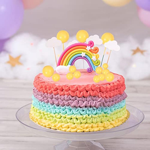 Gyufise 30Pcs Balls Cake Topper Foam Ball Cake Picks Mini Balloon Cupcake Insert Bubble Balls DIY Decoration for Baby Shower Wedding Anniversary Kids Birthday Party Cake Decorations Yellow