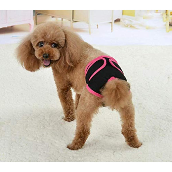 Diyafas 2 Pack Reusable Dog Nappies Physiological Pants Underwear Female Pet Sanitary Pads Hygiene Diapers for Small Medium and Large Dogs