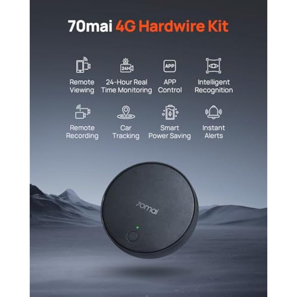 70mai 4G Hardwire Kit UP04 for Dash Cam A510, A810, Omni, 4K Omni, 24H Smart Parking Surveillance, Real-Time Monitoring, Instant App Alerts, GPS-Enabled Car Locator