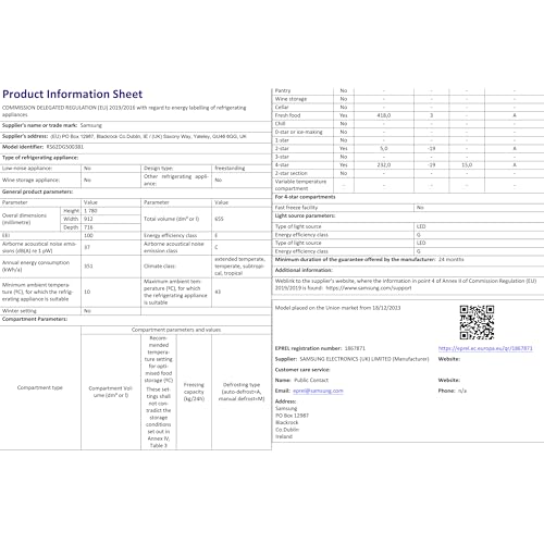 Samsung American Style Fridge Freezer with SpaceMax Technology, Power Cool and Power Freeze Technology, Black, RS62DG5003B1E