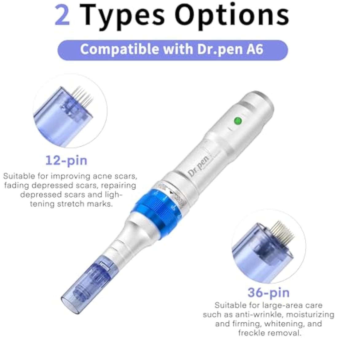 20 Pieces 12 pin Needle Cartridge for Dr.pen A6, Mysweety Microneedles for Electric Derma Microneedle Stamp Pen