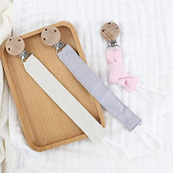RUBY 3-Piece Dummy Chain Fabric Set, Cotton Dummy Chain for Girls and boy, Dummy Chains with Beech Wood Clip