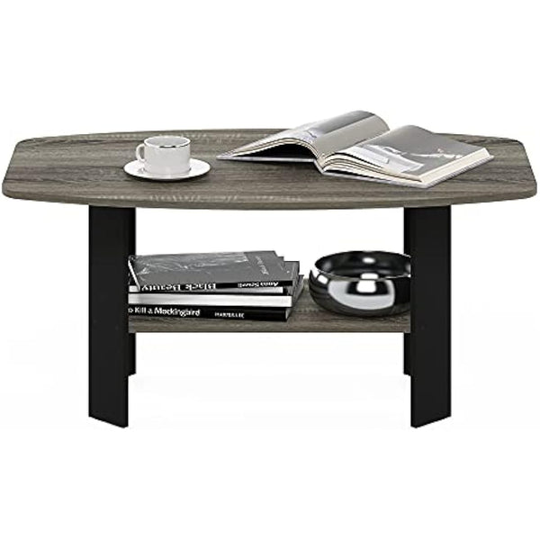Furinno Simple Design Coffee Table, Side Table, French Oak/Black