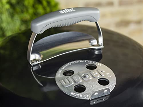 Weber Original Kettle Charcoal Grill, Ø 57cm Grill Area, BBQ Grill with Porcelain-Enamelled Lid & Bowl, Lid Thermometer, One-Touch Cleaning System - Black (14101004)