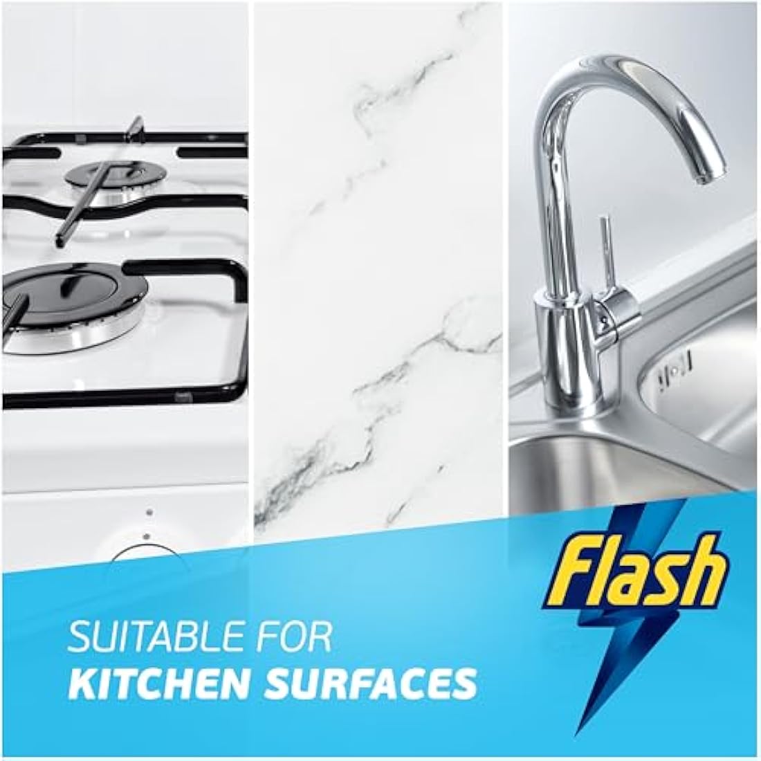 Flash Bathroom Cleaner Spray, 8 Litres (800 ml x 10), Bathroom Cleaning, Limescale Remover & Long Lasting Shine With Febreze Freshness, Bath Cleaner