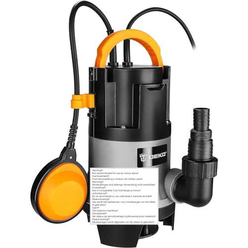 Water Pump: DEKO Submersible Water Pump 400W 10000L/H, Portable Water Sump Pump to Empty Pool, Water Drainage Pump for Clean and Dirty Water for Garden Pond, Pools and Ditches Float Switch