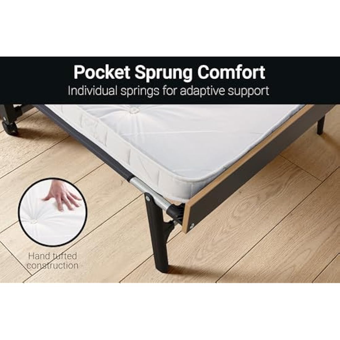 JAY-BE® GP80 Grand Folding Bed with e-Pocket Tufted Mattress, Single