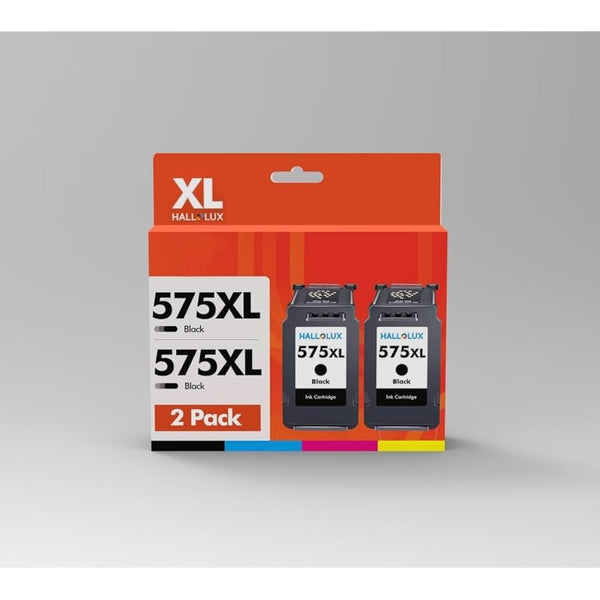 HALLOLUX PG-575XL CL-576XL Black 2-Pack Remanufactured Ink Cartridges Replacement for Canon 575 XL 576 XL for Canon PIXMA TS3550i TS3551i TR4750i TR4751i Printer