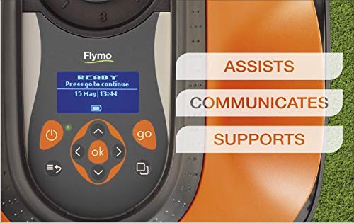 Flymo EasiLife 250 GO Robotic Lawn Mower - Cuts Up to 250 sq m, Ultra Quiet Mowing, Manicured Lawn, Bluetooth Application Control, Safety Sensors, Hose Washable, Lifestyle Functions, Orange and Grey