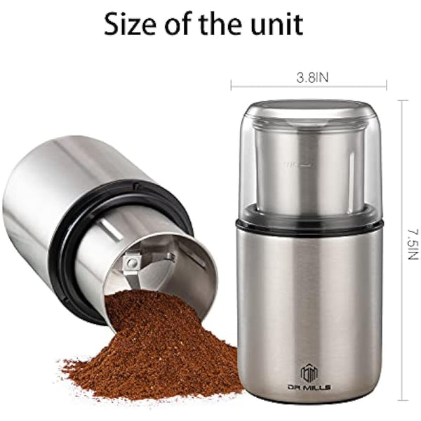 DR MILLS DM-7452 Electric Dried Spice and Coffee Grinder, Grinder and Chopper,Detachable Cup, Dishwasher Safe, Blade & Cup Made with SUS304 Stainless Steel