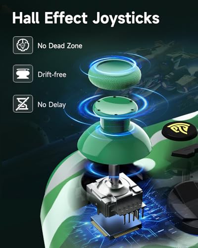 EasySMX X15 Wireless PC Controller with Hall Triggers, Hall Joysticks, Enhanced Bluetooth Game Controller,No Drift No Deadzone effect, Compatible with Windows PC, Android, Steam and Switch