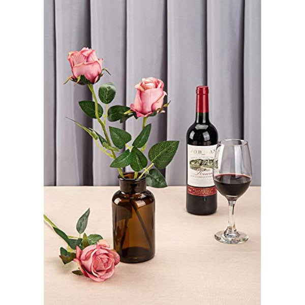 Flojery 10pcs Artificial Rose Flowers Long Stem Fake Silk Roses for DIY Wedding Bouquet Table Centerpiece Home Decor (Rose Red)