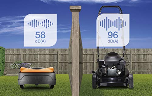 Flymo EasiLife 250 GO Robotic Lawn Mower - Cuts Up to 250 sq m, Ultra Quiet Mowing, Manicured Lawn, Bluetooth Application Control, Safety Sensors, Hose Washable, Lifestyle Functions, Orange and Grey