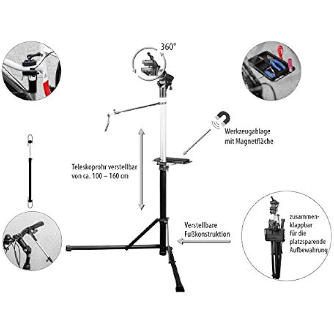 EUFAB 16421 Bike Mount Stand for E-Bikes, Bicycle Stand