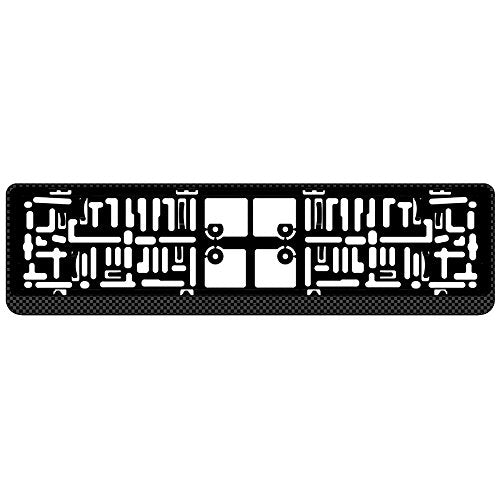 AUTO-STYLE Synthetic license plate holder 'Click' 52x11cm Carbon-Look