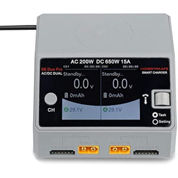 HOBBYMATE D6 Duo Pro RC Hobby Lipo Battery Charger Support AC/DC Input