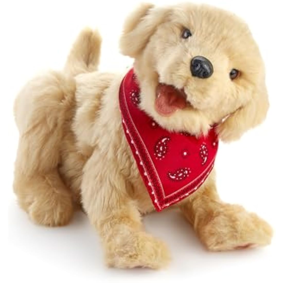 Ageless Innovation Joy For All Interactive Pet Dog - Lifelike & Realistic Companion with Soft Fur, Head and Tail Movements, Real-Feel Heartbeat and Two-Way Barkback Technology - Golden Pup