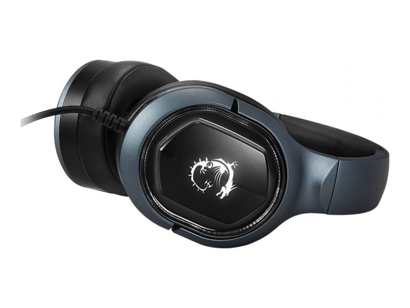 MSI IMMERSE GH50 GAMING HEADSET - 7.1 Virtual Surround Sound, Vibration Feedback, 40mm Neodymium Drivers, RGB Lighting, Detachable Mic, Inline Controls, USB 2.0 Connector - Wired (Package may vary)