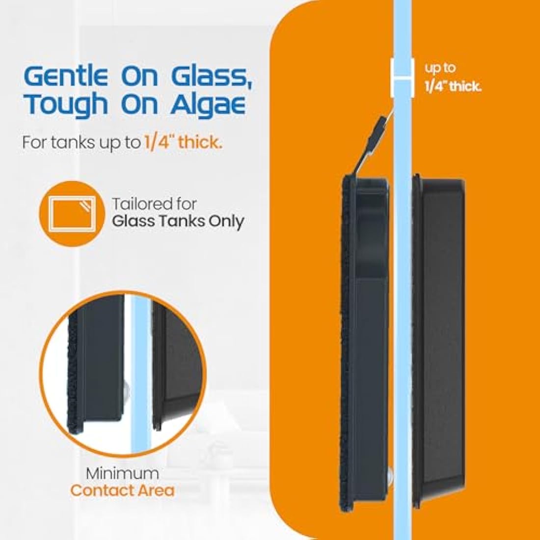 FL!PPER Flipper Float NANO <6mm Magnetic Aquarium Tank Algae Cleaner Scrubber Scraper