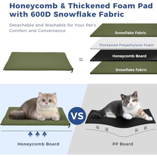 Apollo Walker Cat Carrier and Dog Carrier, for Large and Small Cat Pets (2-15 kg), Breathable Mesh Pet Carrier, Ideal for Hiking, Travel, and Outdoor Activities (Green)