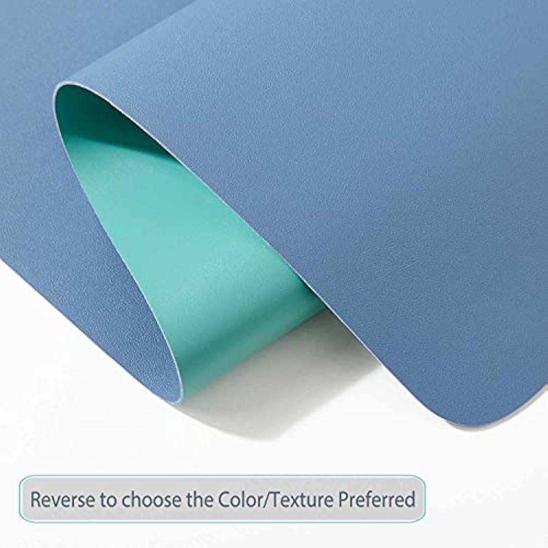 DOBAOJIA Desk Pad X-Large, Desk Mat, Desk Blotter, Laptop Pad, Extended Mouse Mat, Mouse Pad XXL, Writing Pad for Office/Home, Dual-Side Use PU Leather Waterproof 31.5" X 15.7"(Steel Blue/Green)