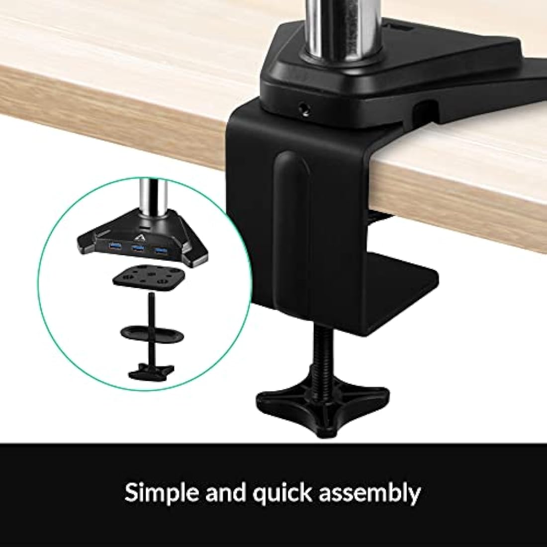 ARCTIC Z2 Pro (Gen 3) - Double Monitor Arm, Monitor stand for up to 34"/35" Ultrawide, up to 10 kg (22 lbs), USB Hub, Adjustable Height, Flexible - Matt black