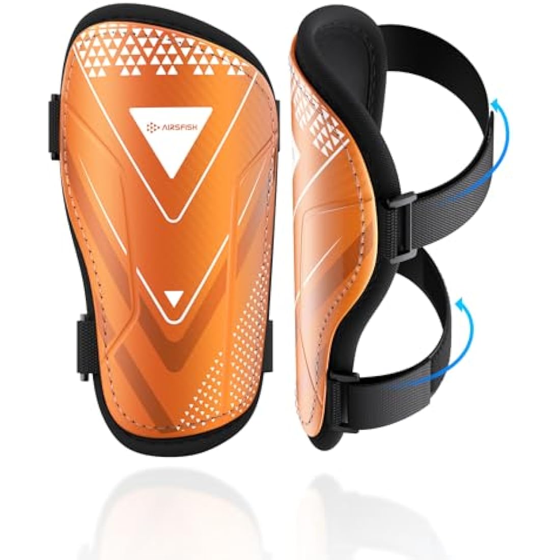AirsFish Shin Pads Boys CE Certified Kids Football Shin Guards Breathable Non Slip Extended Adjustable Straps Lightweight Soccer Shin Pads for Boys Girls Teens Leg Calf Protective