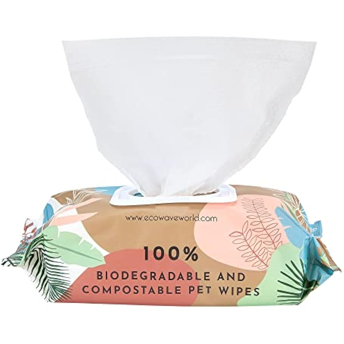 Eco Wave Hypoallergenic Plant-Based Pet Wipes, Dog and Cat Grooming Wipes for Face, Ears, Body, Butt, and Paws, Fragrance Free, Compostable, 400 Count