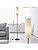 JHuiLap LED Floor Lamp Simple Design, Modern Floor Lamp with Shade, Tall Lamps for Living Room Bedroom Office Dining Room Kitchen, Black Pole Lamp with Foot Switch (Bulb Included) (White Shade)