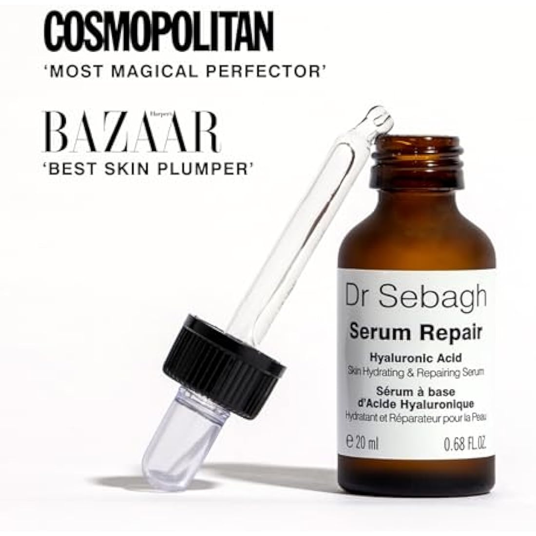 Dr Sebagh Serum Repair - 20 ml | Award-Winning Hyaluronic Acid Facial Hydrator | Anti Aging & Wrinkle | Skin Moisturising & Repairing Formula | Collagen Boosting Youthful Glow For Women & Men