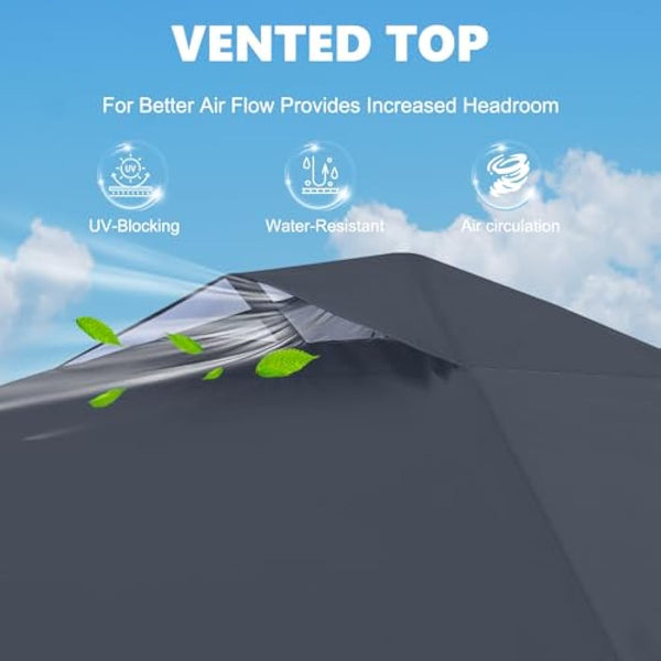 MASTERCANOPY Durable Ez Pop-up Gazebo Tent with 1 Sidewall (2.5x2.5M,Dark Grey)