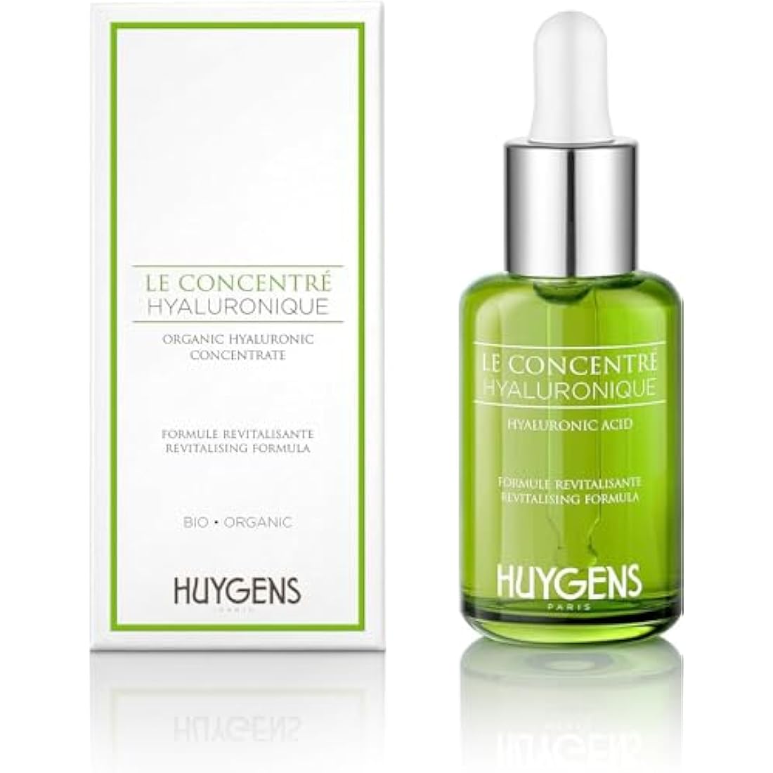 HUYGENS - Hyaluronic Acid Concentrate - Certified Organic - 30mL -Revitalizes, Hydrates - 99% Natural - Vegan - Made in France