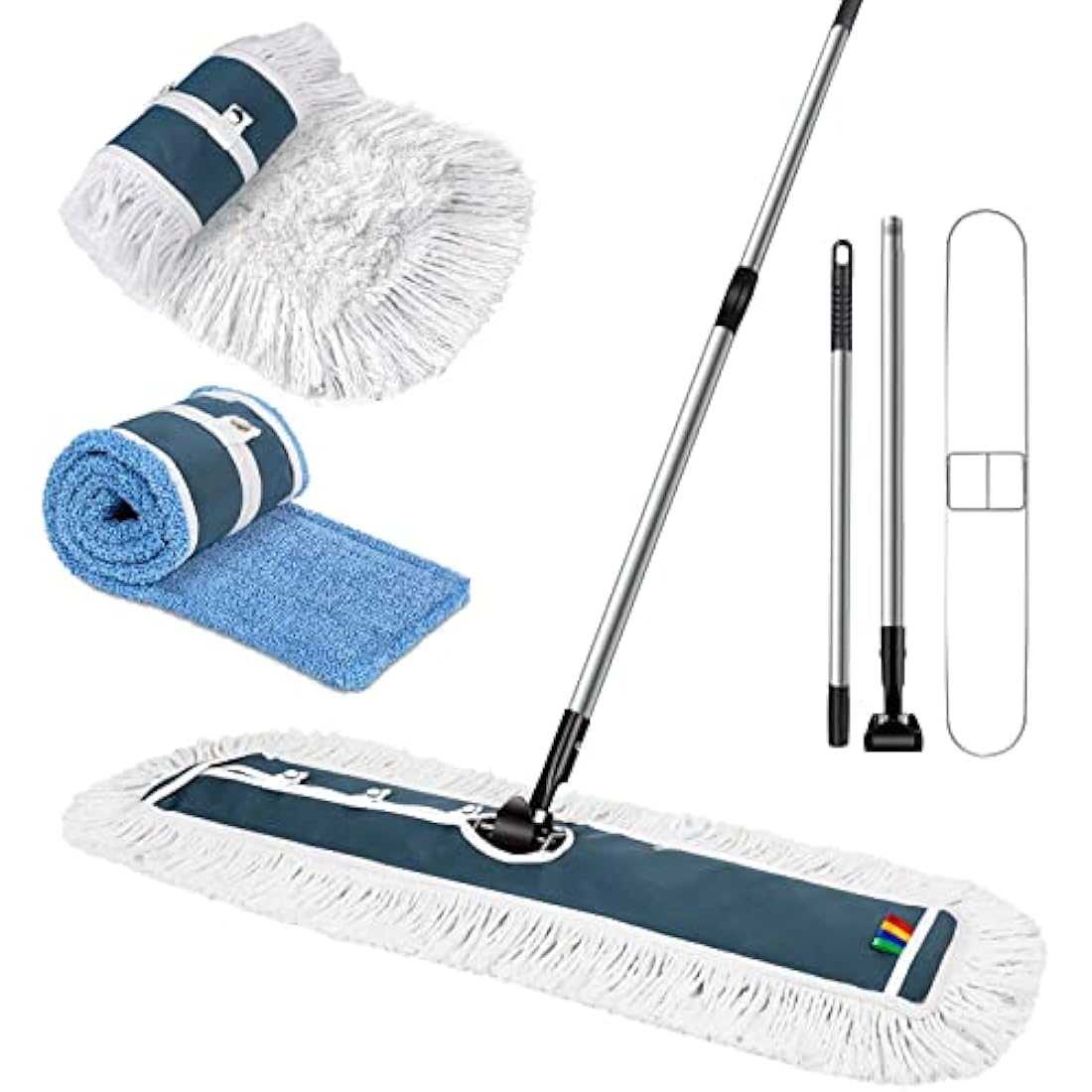 MASTERTOP Large Flat Mop, 105cm Wide Industrial Mop with 2 Replacement Heads, Commercial Heavy Duty Floor Mops for Hard Floors, Dust Sweeper for Warehouse Hotel Garage Cleaning