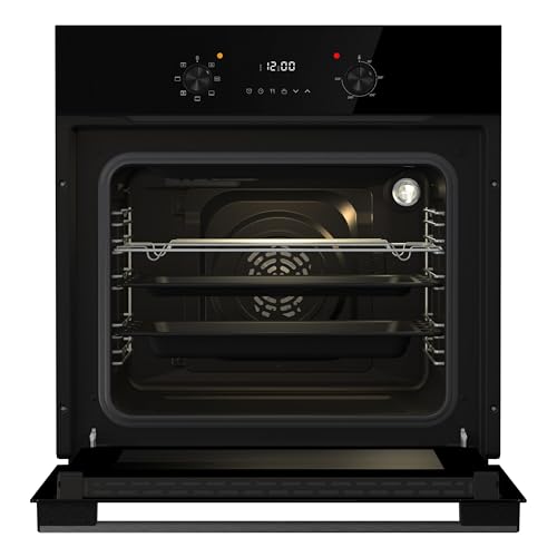 Hisense BI64211PB 77 Litre Built In Electric Single Oven With Pyrolytic Cleaning, Pizza Mode, Multiphase Cooking- Black 22x23x23 inches (LxWxH) - A+ Rated, Extra Large