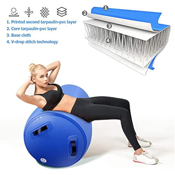 Air Roller Gymnastics Barrel Tumbling Mat Inflatable 60/75/90 CM Air Spot Tumble Track Mat Backbend Trainer with Electric Air Pump for Training/Yoga/Backflip/Home Use